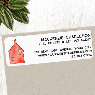 Watercolor House Art Business Return Address Label