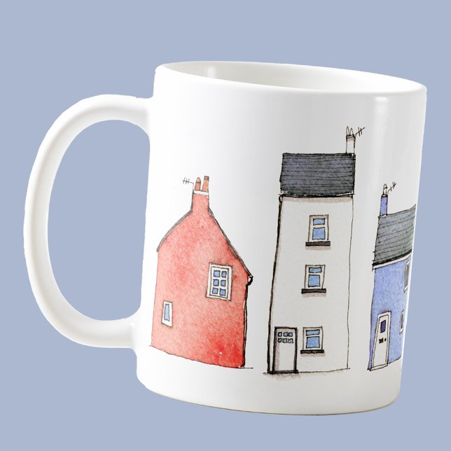 Watercolor House Art Coffee Mug (Watercolor house cottage architecture real estate coffee mug)