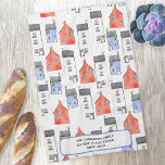 Watercolor House Art Personalized Kitchen Towel<br><div class="desc">Featuring an original watercolor painting of houses,  this design makes a lovely unique housewarming gift. Change the text and details to personalize.  Original art by Nic Squirrell.</div>