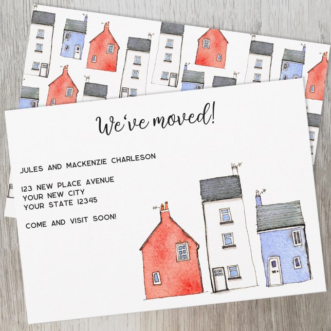 Watercolor House Change of Address Announcement