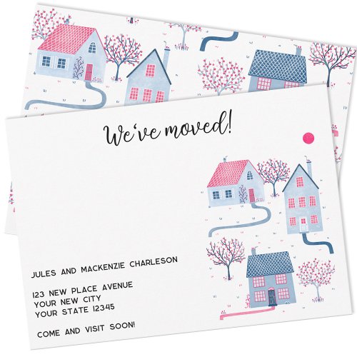 Watercolor House Change of Address Announcement