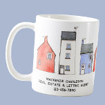 Watercolor House Home Real Estate Letting Agent Coffee Mug<br><div class="desc">Featuring an original watercolor painting of houses. Promote your Real Estate or Letting Agent business by using these in your office or as a housewarming gift for your clients and customers when they move into their new home.   Change the text to customize.  Original art by Nic Squirrell.</div>