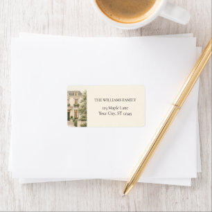 Watercolor House New Home Return Address Label