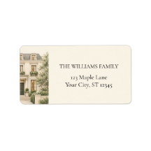 Watercolor House New Home Return Address