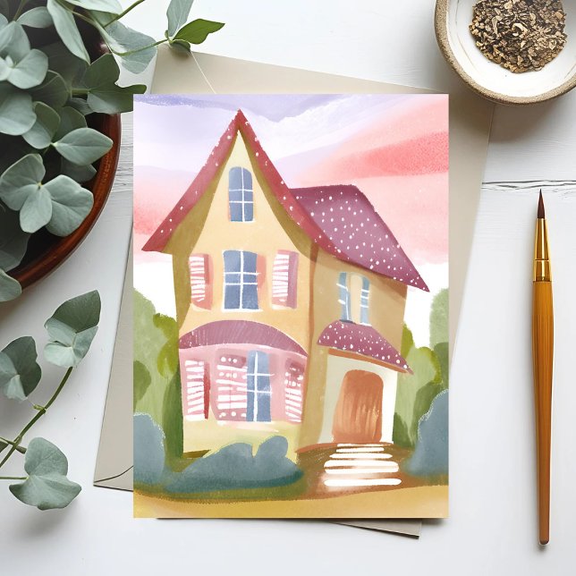 Watercolor House | Pretty Painted Postcard (Creator Uploaded)