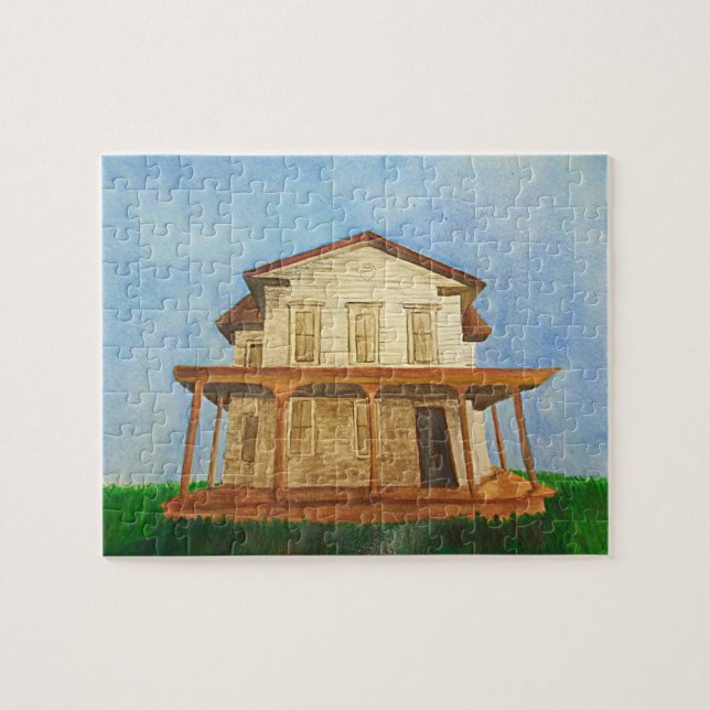 Watercolor House Puzzle (Horizontal)