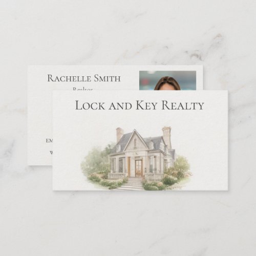 Watercolor House Realty Real Estate Agent Photo Business Card