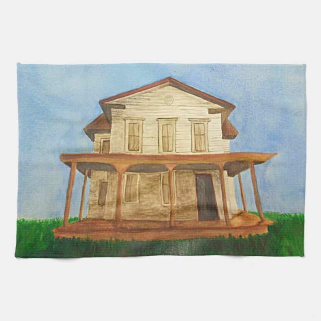 Watercolor House Towel (Horizontal)