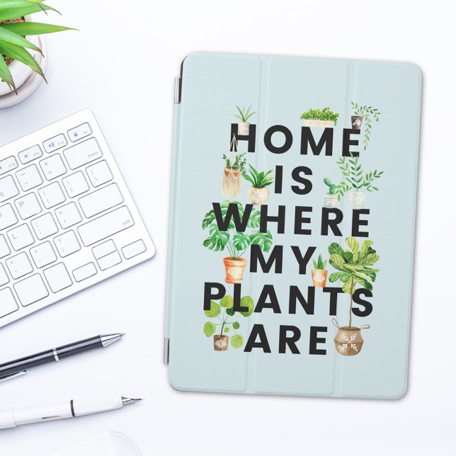 Watercolor Houseplant Gardening Quote iPad Pro Cover (In situ on table)