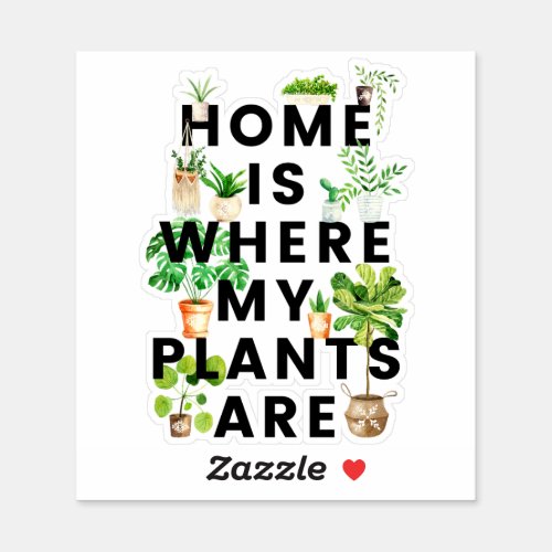Watercolor Houseplant Gardening Quote Sticker