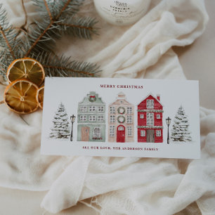 Watercolor Houses  Holiday Card