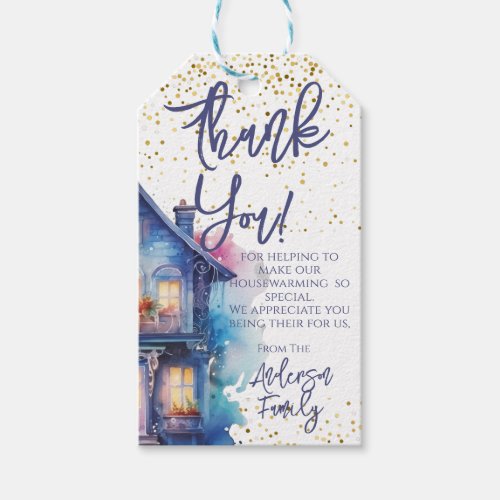 Watercolor Housewarming Party Favor Gift Tags