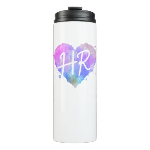 Watercolor HR Heart Thermal Tumbler