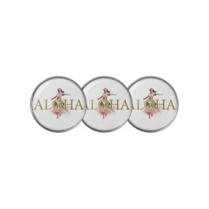 Watercolor Hula Girl Aloha Hawaii Golf Ball Marker