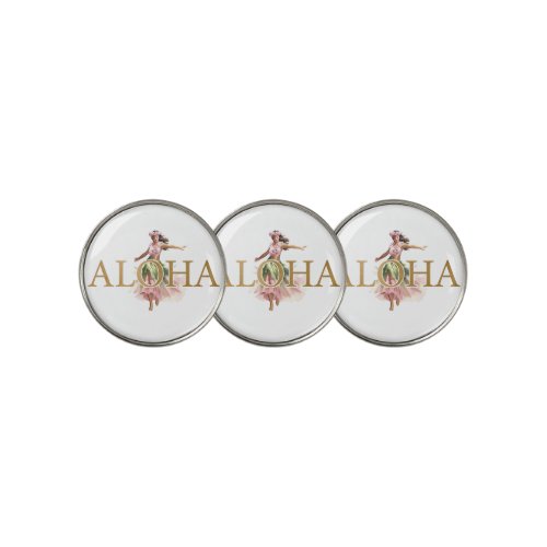 Watercolor Hula Girl Aloha Hawaii Golf Ball Marker