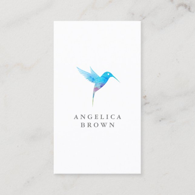 Watercolor Humming Bird Business Card (Front)