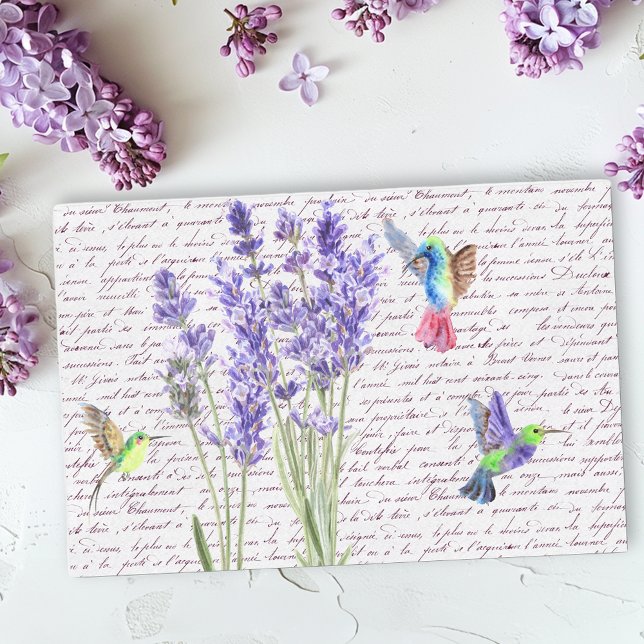 Watercolor Hummingbird Bird  Decoupage Lavender   Tissue Paper (Creator Uploaded)