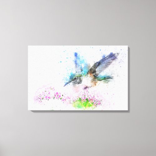 Watercolor Hummingbird Canvas Print