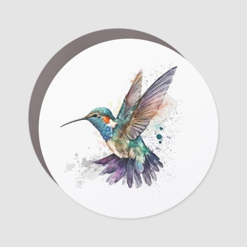 Watercolor Hummingbird Car Magnet