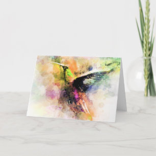 Watercolor hummingbird card