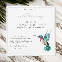Watercolor Hummingbird Celebration of Life