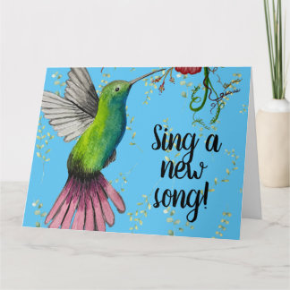 Watercolor Hummingbird Christian Card
