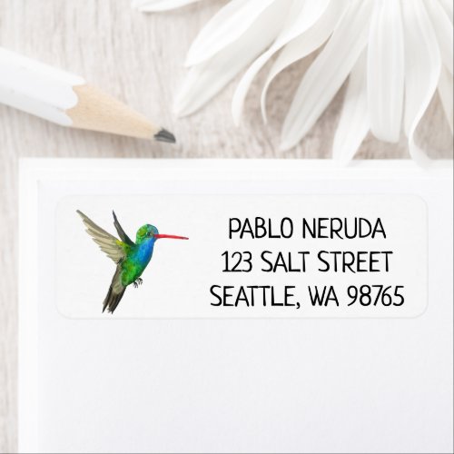 Watercolor Hummingbird CUSTOM Mailing Address  Label