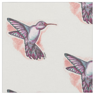 Watercolor Hummingbird Fabric