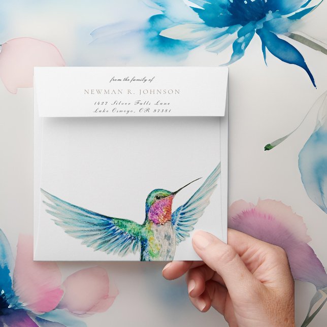 Watercolor Hummingbird From the Family Of Funeral Envelope (Creator Uploaded)