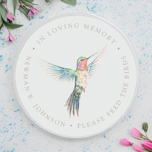 Watercolor Hummingbird Funeral Memorial Classic Round Sticker