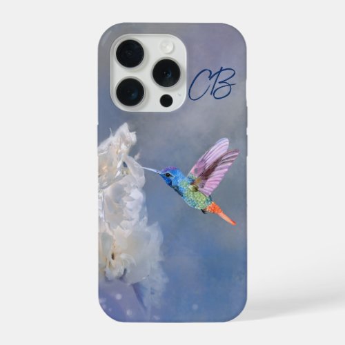 Watercolor Hummingbird Garden Bird Art iPhone 15 Pro Case
