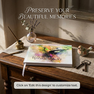Watercolor hummingbird  guest book