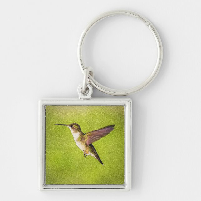 Watercolor Hummingbird Keychain (Front)