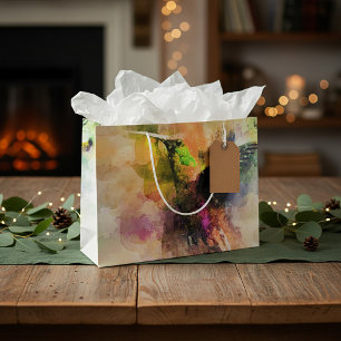 Watercolor hummingbird large gift bag