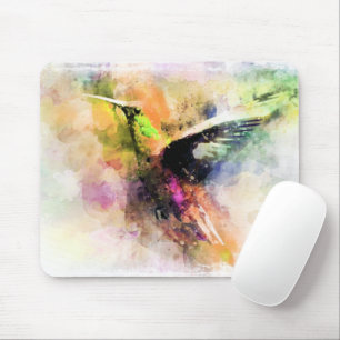 Watercolor hummingbird  mouse pad