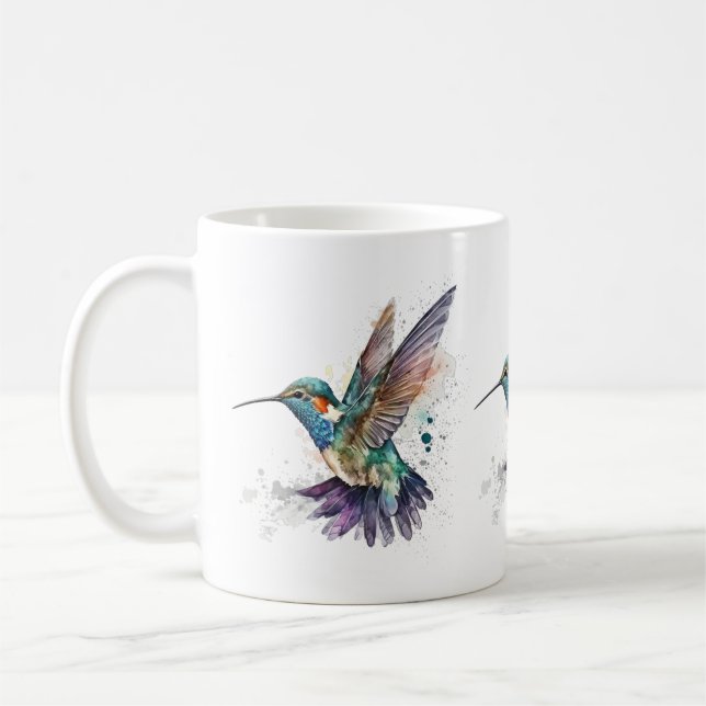 Watercolor Hummingbird Mug (Left)