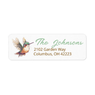 Watercolor Hummingbird Nature Label