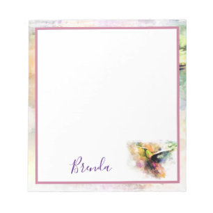 Watercolor hummingbird notepad
