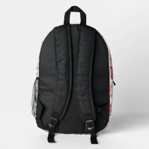 Watercolor Hummingbird & Perfume Bottle Floral Bac Printed Backpack