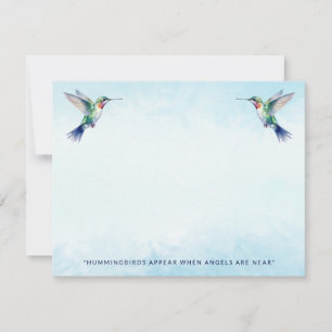 Watercolor Hummingbird Quote Memorial Sympathy Note Card