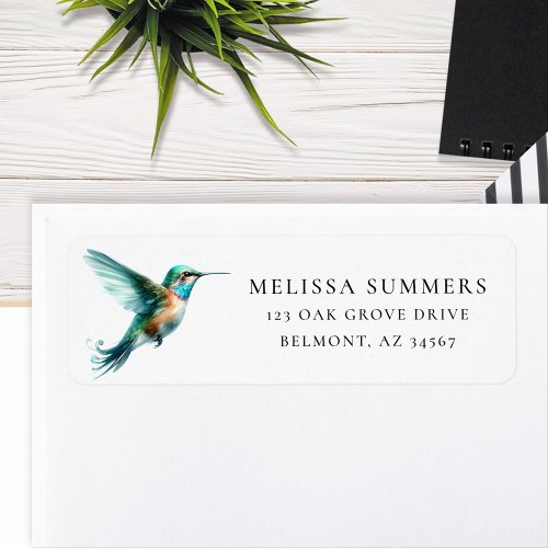 Watercolor Hummingbird Return Address Label
