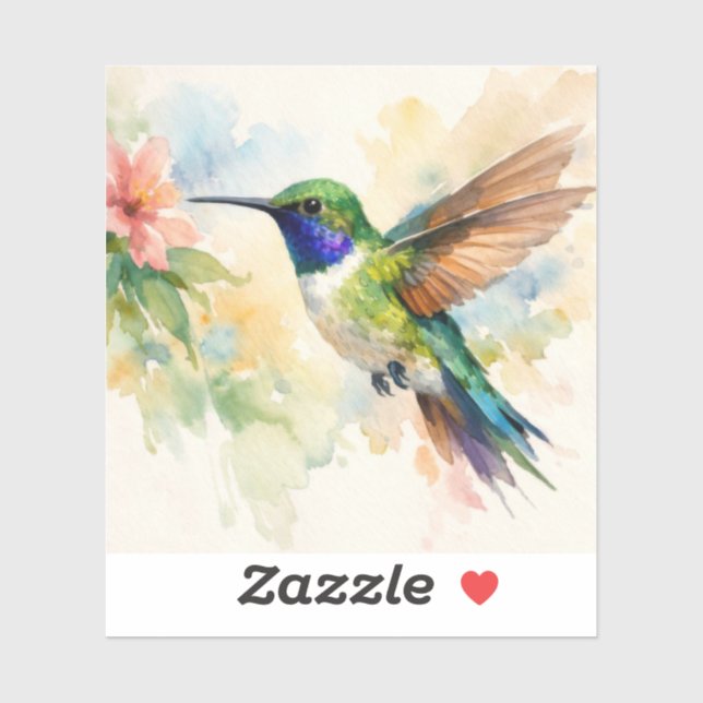 Watercolor Hummingbird Sticker (Sheet)