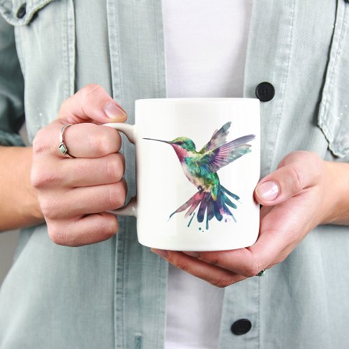 Watercolor Hummingbird Sublimation for Bird Lover Coffee Mug