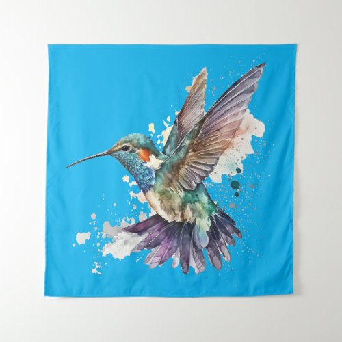 Watercolor Hummingbird Tapestry