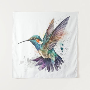Watercolor Hummingbird Tapestry