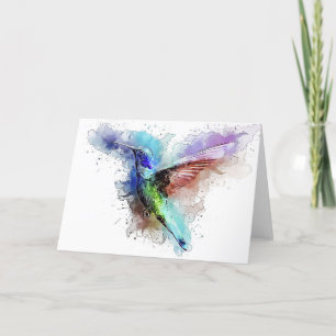 Watercolor Hummingbird Thank You Card