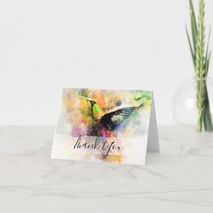 Watercolor hummingbird  thank you card