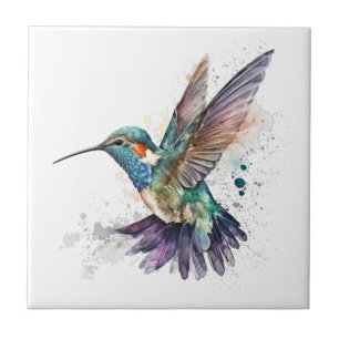 Watercolor Hummingbird Tile