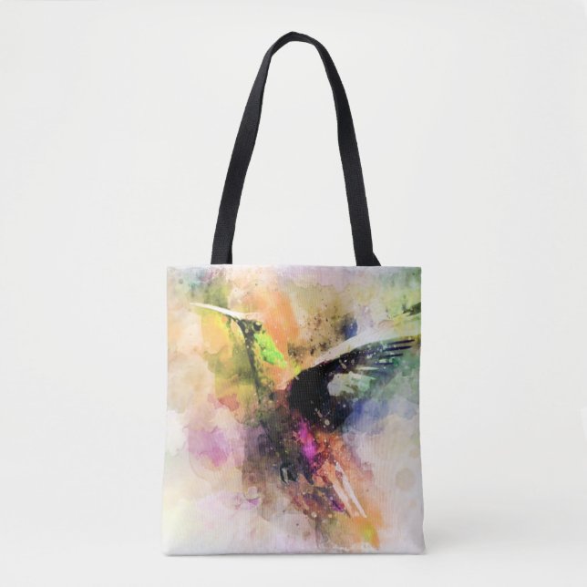 Watercolor hummingbird  tote bag (Front)