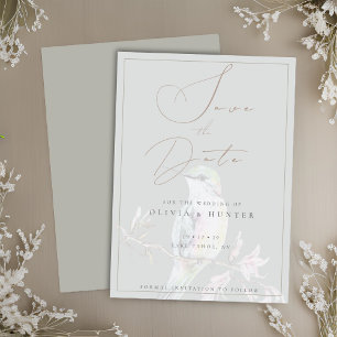 Watercolor Hummingbird Wedding Save the Date Card